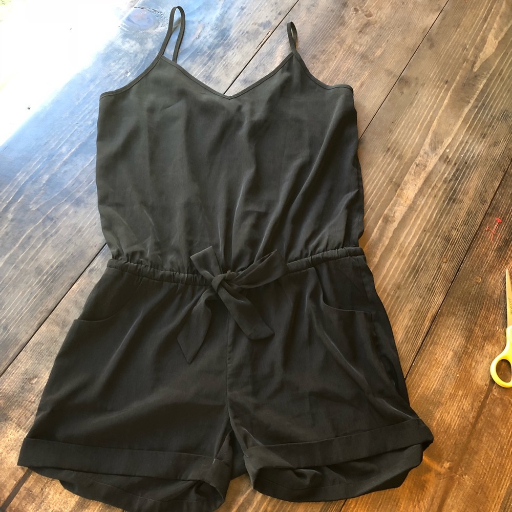 J Crew Drapey Romper Black XS